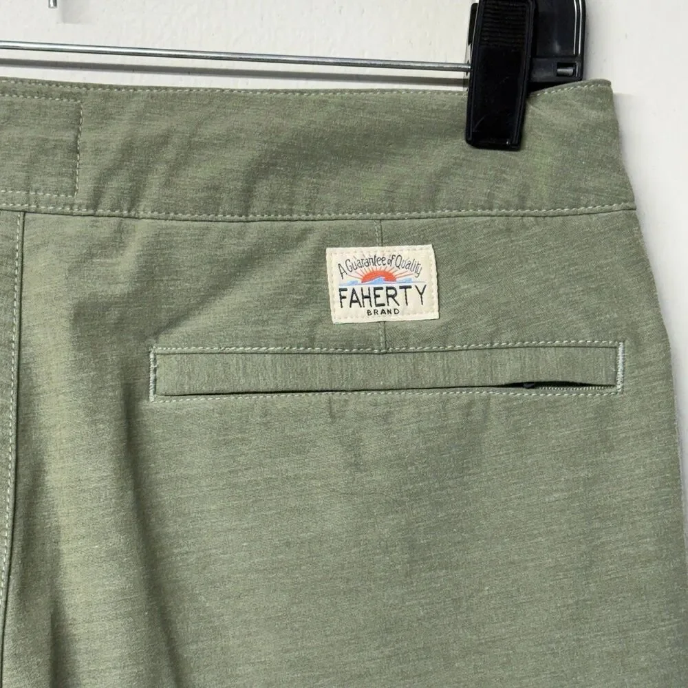 Faherty All Day Shorts Performance Drawstring Chino Olive Green Men Size 29 EUC